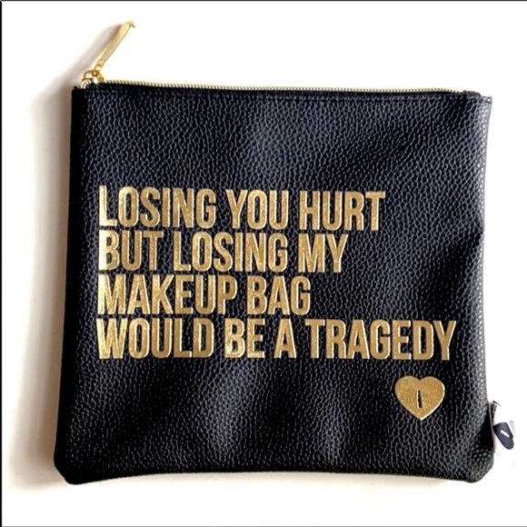Breakups to Makeups Handbags - BREAKUPS TO MAKEUPS Vegan Zip Top Cosmetic Bag